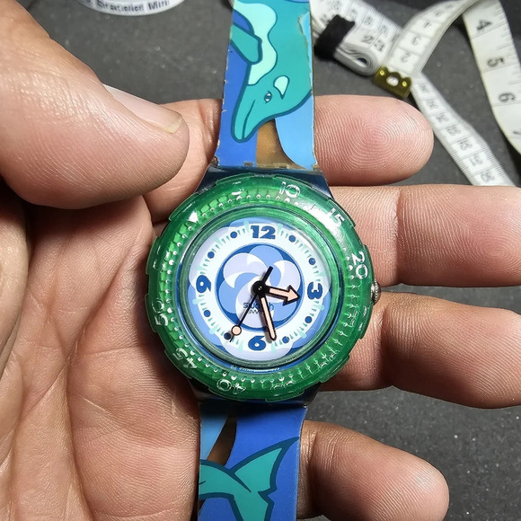 Vintage 1994 Scuba SWATCH Watch PACIFIC BEACH SDN110 Working Broken Strap see pi - Picture 1 of 10